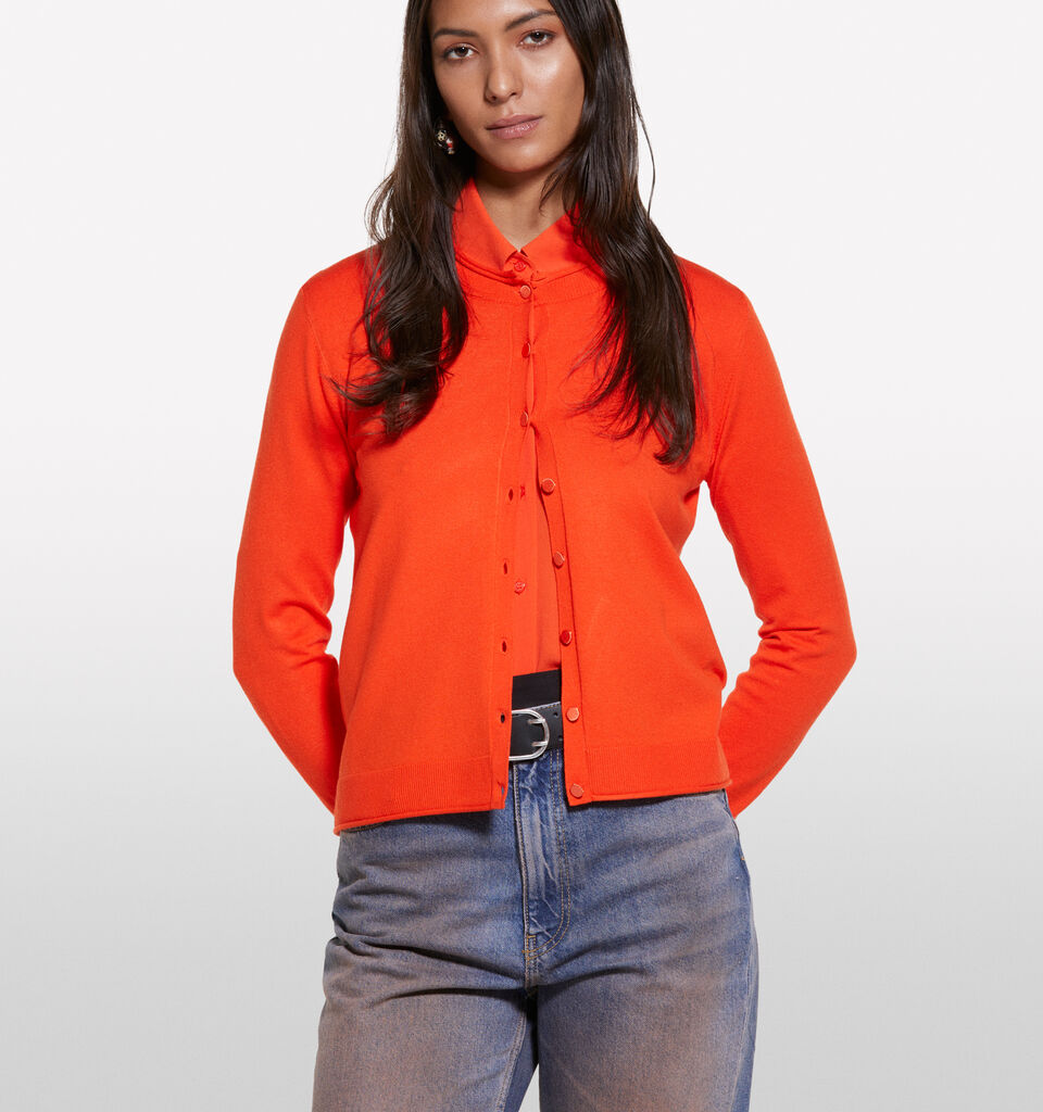Cardigan regular fit in orange - cardigans für damen - Orange | Sisley image number 4